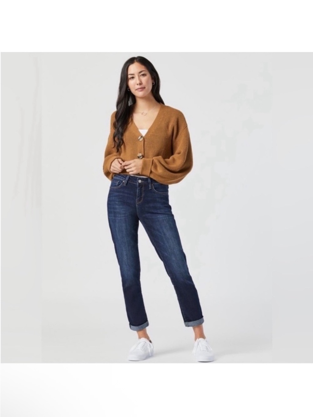 Mavi Ada Mid Rise Tapered Boyfriend Jeans/Denim Sz 27 Ripped Destroyed blue NEW